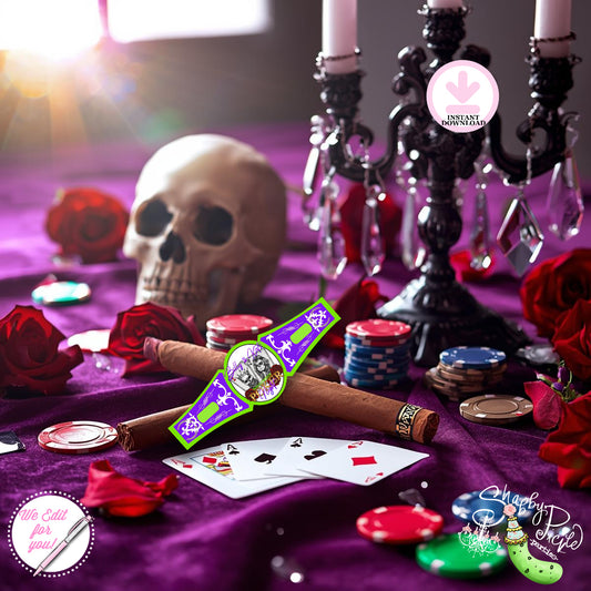 Halloween Poker Night-Cigar Bands-We Personalize-Twix Cigar Band-Cigar Label-Game Night-Pick Logo Image-Halloween-Digital-DIGITAL DOWNLOAD