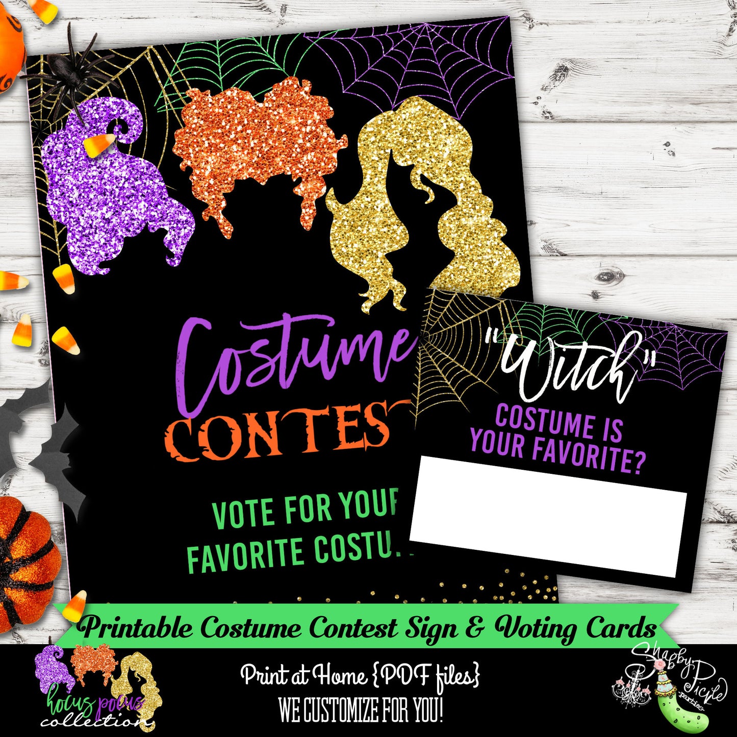 Hocus Pocus Halloween Costume Contest Voting Sign and Cards-Printable-Best Costume-Halloween Party-Birthday-Holiday-Digital-INSTANT DOWNLOAD