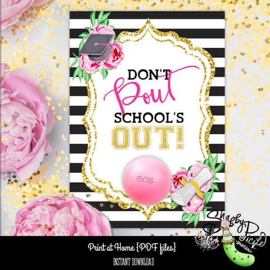 Kate Spade Graduation-Kate Spade Inspired-EOS Lip Balm Card-Graduation Theme-Graduation Party-Favors-Digital-Printable-INSTANT DOWNLOAD