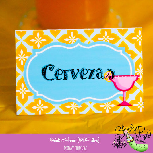 Margarita Monday-Buffet Cards-Tent Cards-Food-Place Cards-Party Printables-Cinco De Mayo-Fiesta-Taco Tuesday-Taco Bar Decorations-Digital