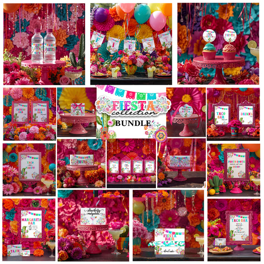 Fiesta-FULL PARTY COLLECTION-Some Editable in Corjl-Cinco De Mayo Party-Cinco De Mayo-Taco Tuesday-Margarita Monday-INSTANT DOWNLOAD