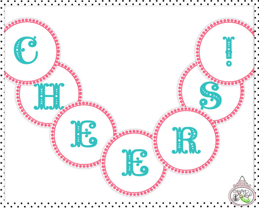 Midnight Kisses-Banner Pieces-Cheers Banner-Party Printables-New Year's Eve Party-New Years-New Year-Instant Download