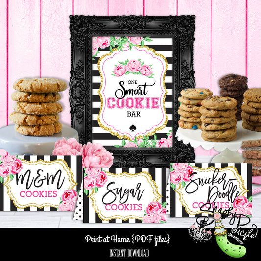 Kate Spade Graduation-Kate Spade Inspired Cookie Bar Table-Cookie Bar Station-One Smart Cookie-Prefilled Cookies-Printable-INSTANT DOWNLOAD