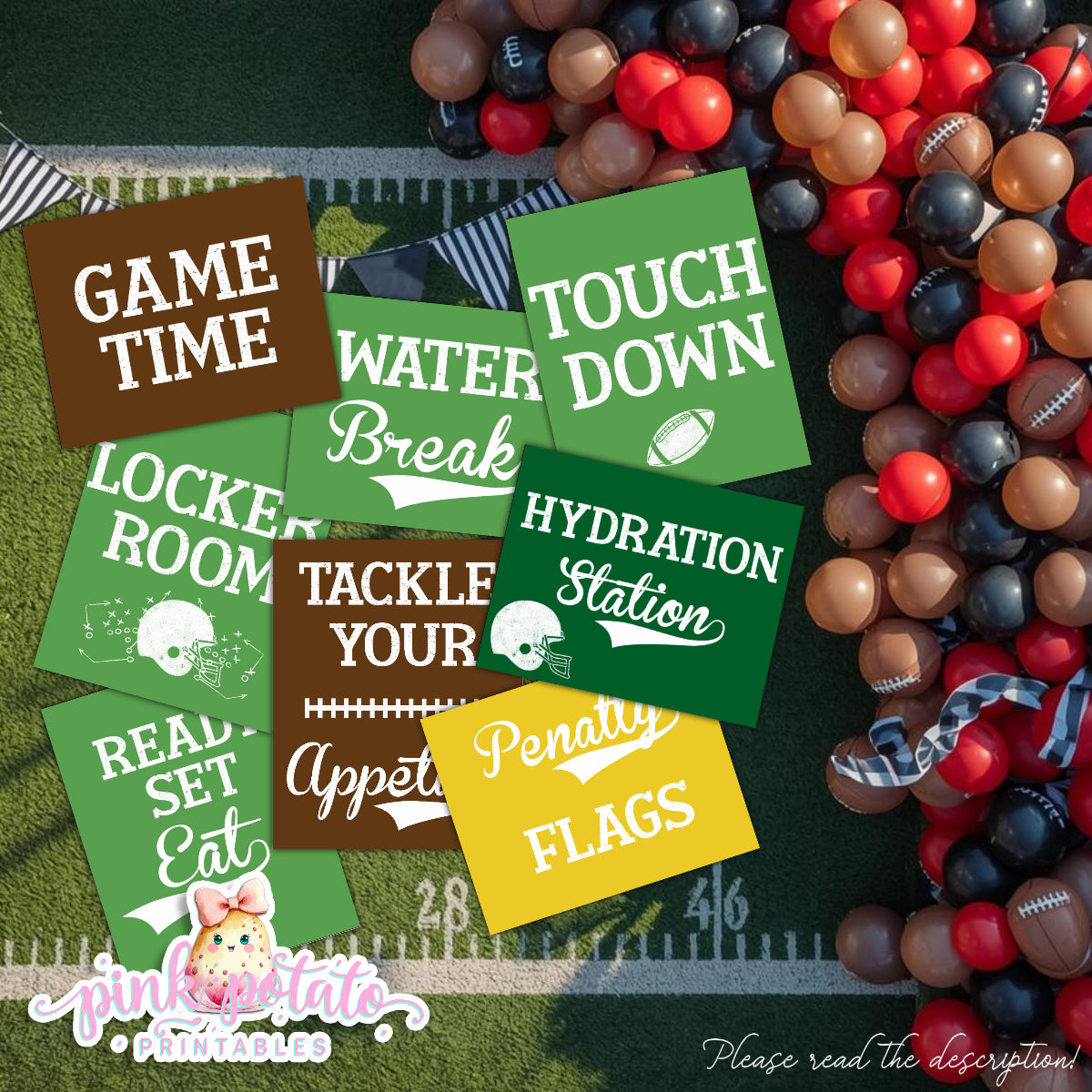Super Bowl-8 Signs-8x10-Party Signs-Game Day Signs-Football-Superbowl Decorations-Referee-Super Bowl Sunday-Sports-Digital-INSTANT DOWNLOAD