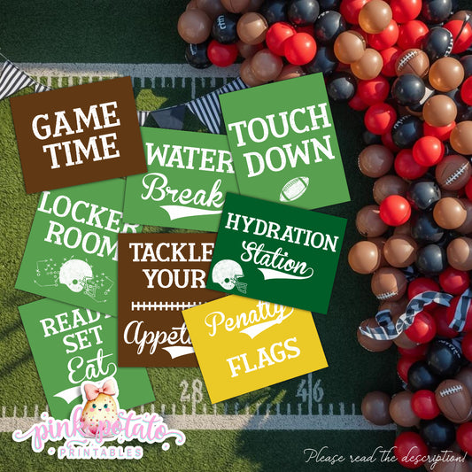 Super Bowl-8 Signs-8x10-Party Signs-Game Day Signs-Football-Superbowl Decorations-Referee-Super Bowl Sunday-Sports-Digital-INSTANT DOWNLOAD