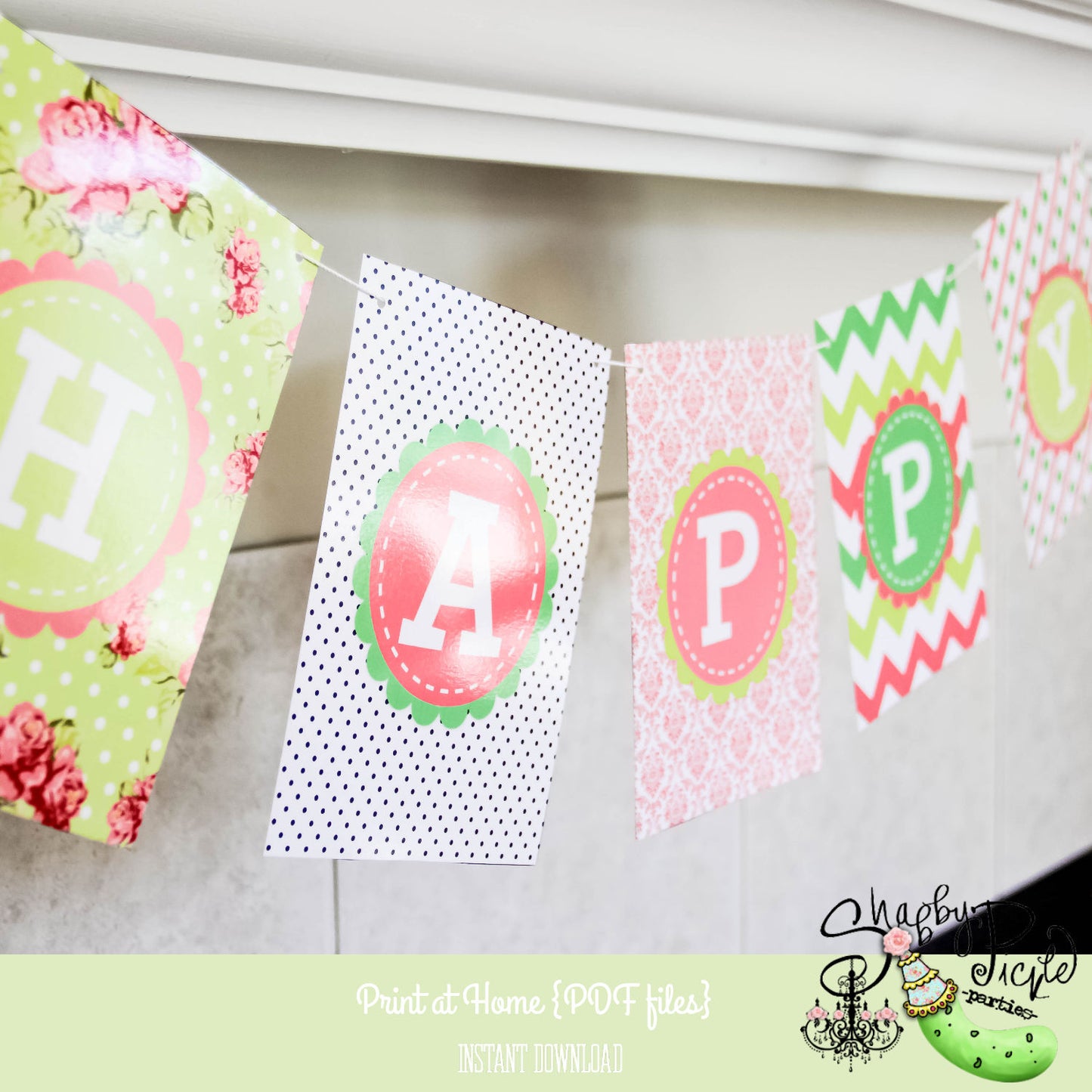 Cheers! Solid/Alphabet/Birthday/St. Paddys Day Banner-St. Patricks-Party Printable-Shabby Chic Parties-Digital Decorations-Instant Download