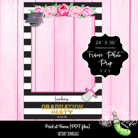 Kate Spade Graduation-Kate Spade Inspired Graduation Frame-24x36 Photo Prop-Personalize Name and Date-Graduation Party-INSTANT DOWNLOAD