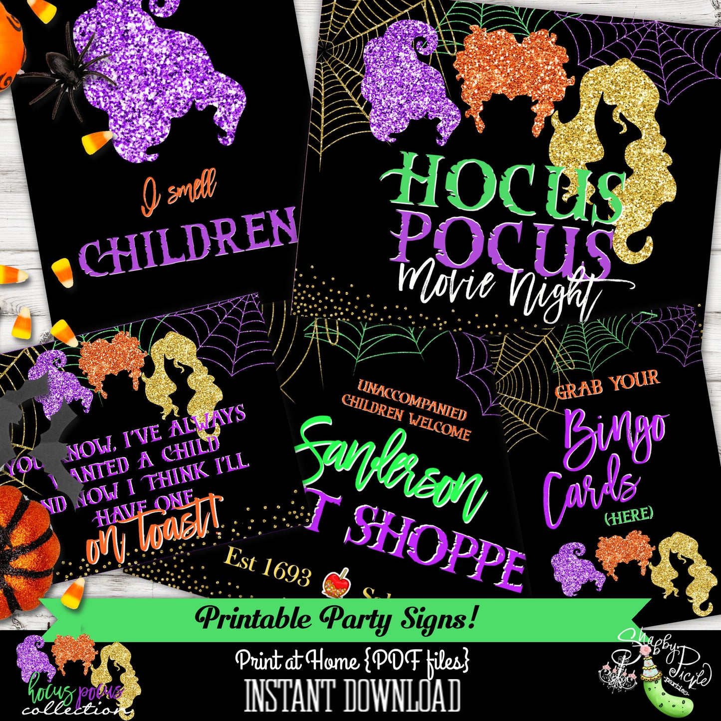 Hocus Pocus Halloween Signs-Printable-Movie Night-Birthday Signs-Halloween Party Signs-Birthday-Holiday-Digital-INSTANT DOWNLOAD