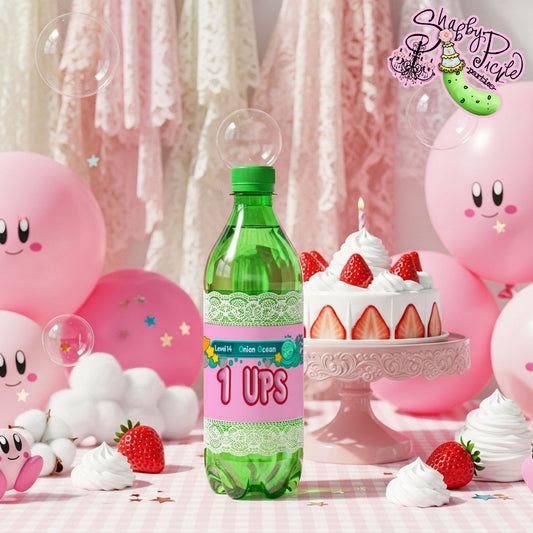 Kirby-7up Labels-1 Up Labels-Kirby Party Theme-INSTANT DOWNLOAD