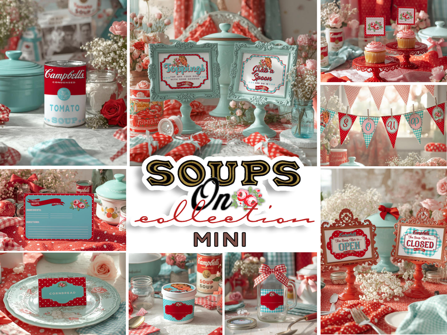 Soups On-{PLAIN} Party Printable-Editable-PeRsOnAliZe-Parties-Soup Social-Soup Can-Campbells-Neighbors Night-Soup Party-INSTANT DOWNLOAD