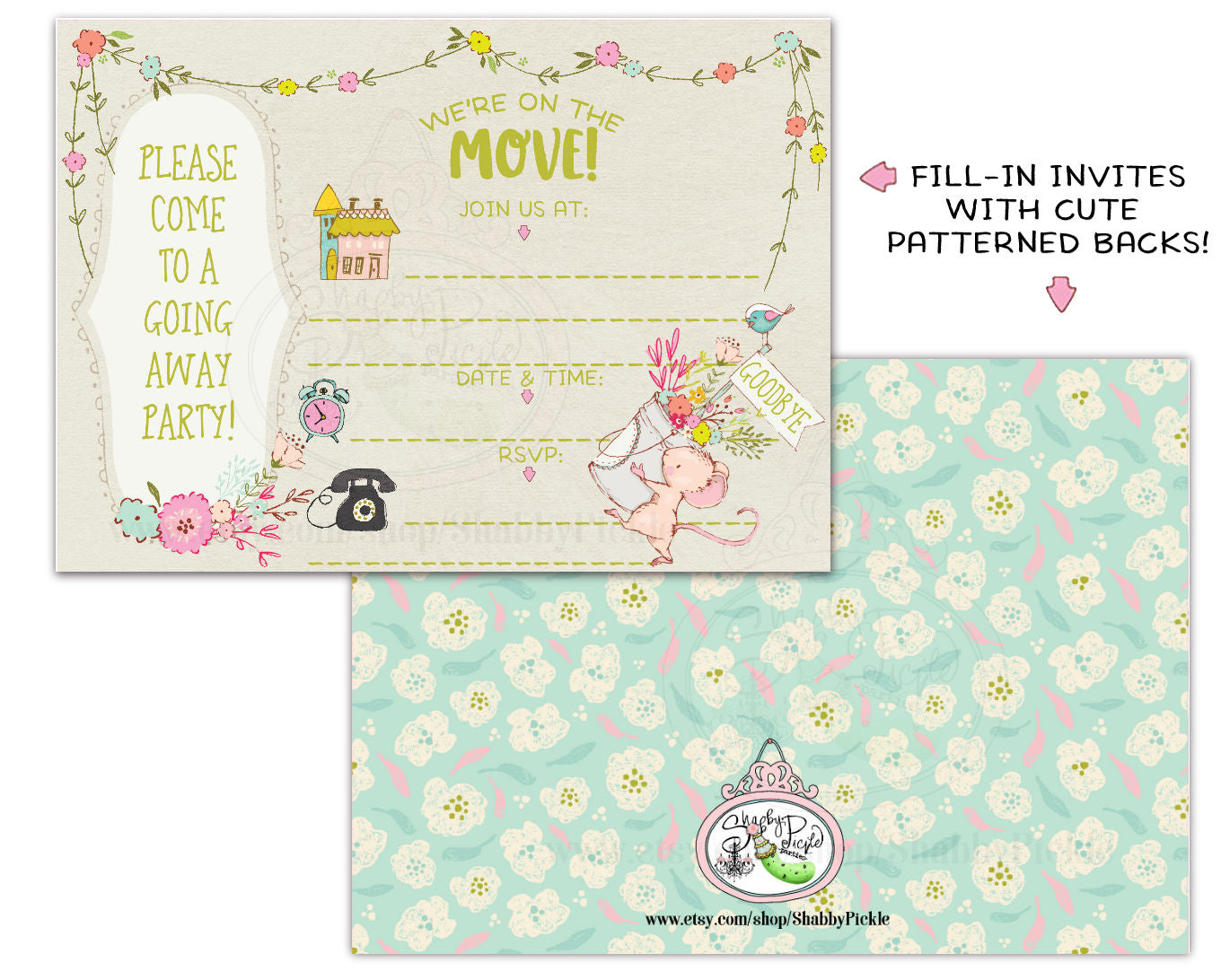 On The Move-Fill In The Blanks Invite-Going Away Party Invitations-Leaving-Moving-Goodbye-Print at Home-Printable Invites-Instant Download