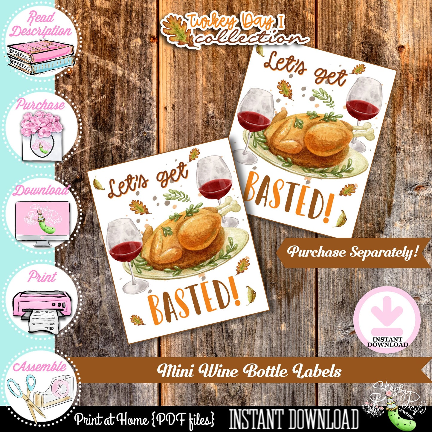 Turkey Day I-Editable Buffet Cards-Printable-Tent Cards-Place Cards-Thanksgiving Dinner-Buffet Cards-Holiday Party-INSTANT DOWNLOAD