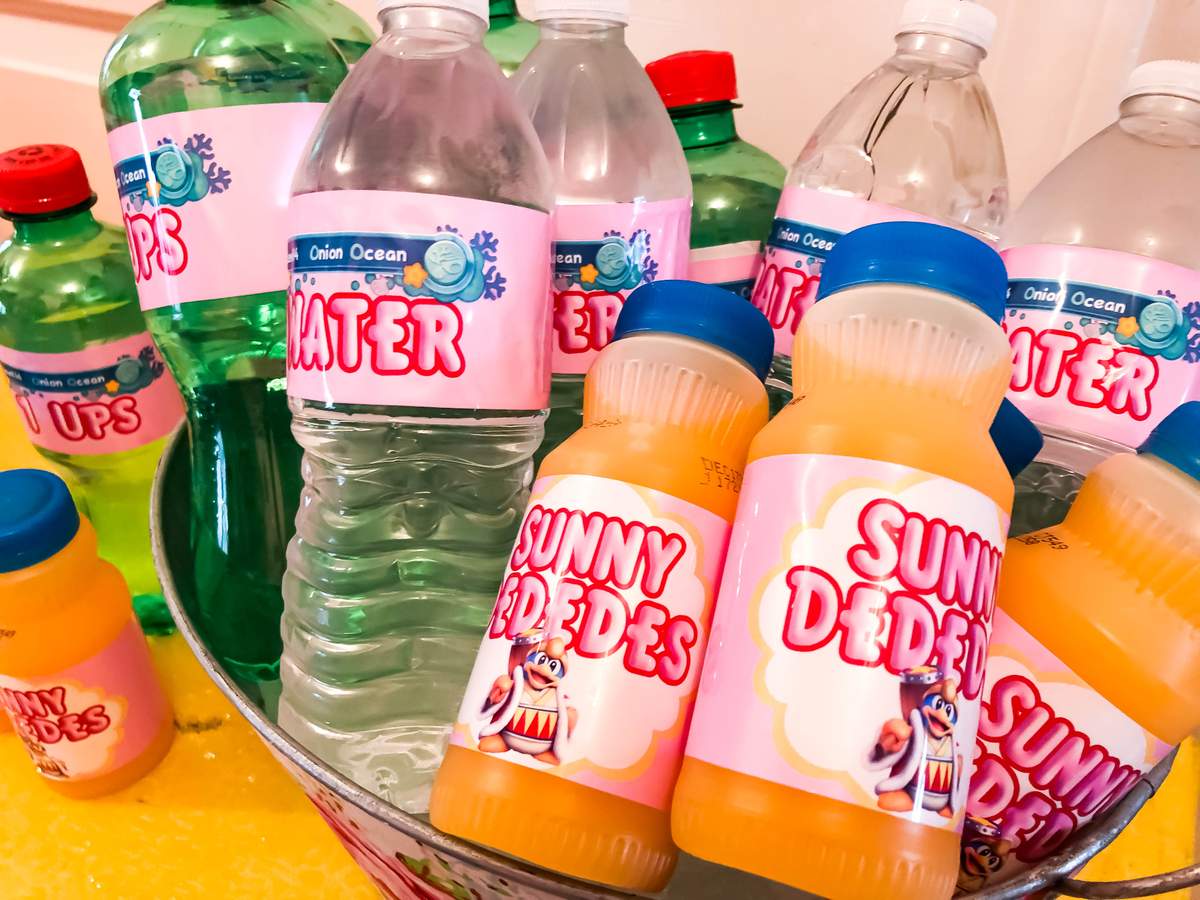 Kirby-Sunny D Labels-Sunny DeDeDe-Kirby Party Theme-INSTANT DOWNLOAD
