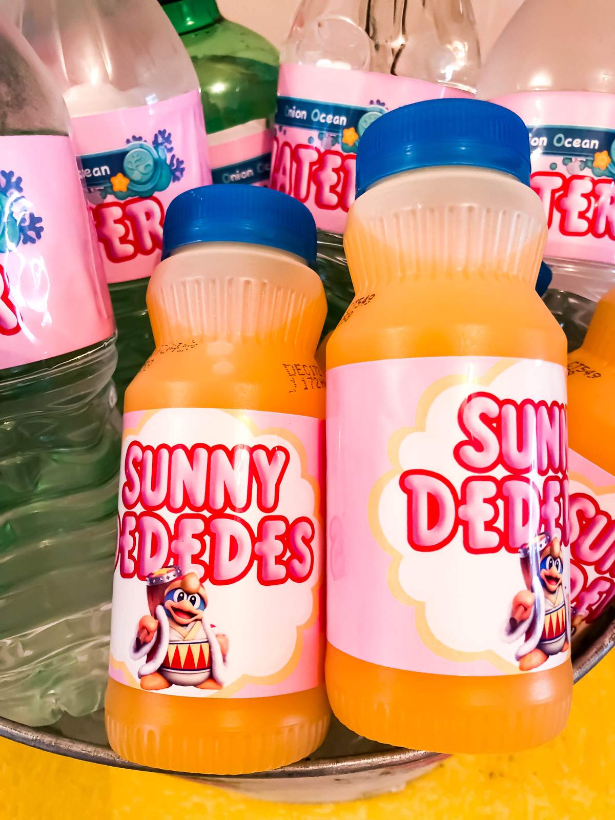 Kirby-Sunny D Labels-Sunny DeDeDe-Kirby Party Theme-INSTANT DOWNLOAD