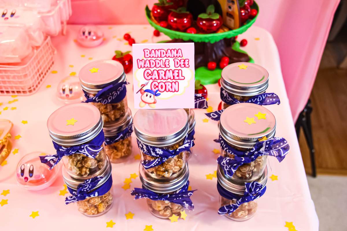 Kirby-PREFILLED Buffet Cards-18 Cards-Kirby Party Theme-INSTANT DOWNLOAD