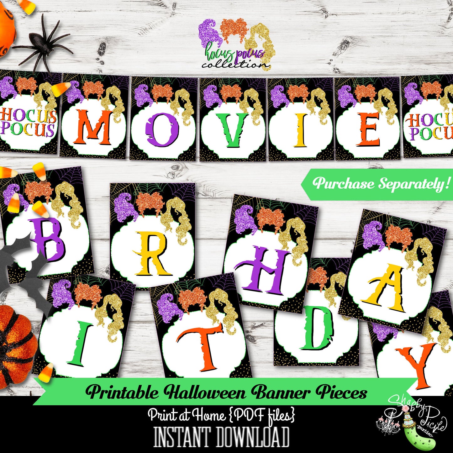 Hocus Pocus Halloween Signs-Printable-Movie Night-Birthday Signs-Halloween Party Signs-Birthday-Holiday-Digital-INSTANT DOWNLOAD