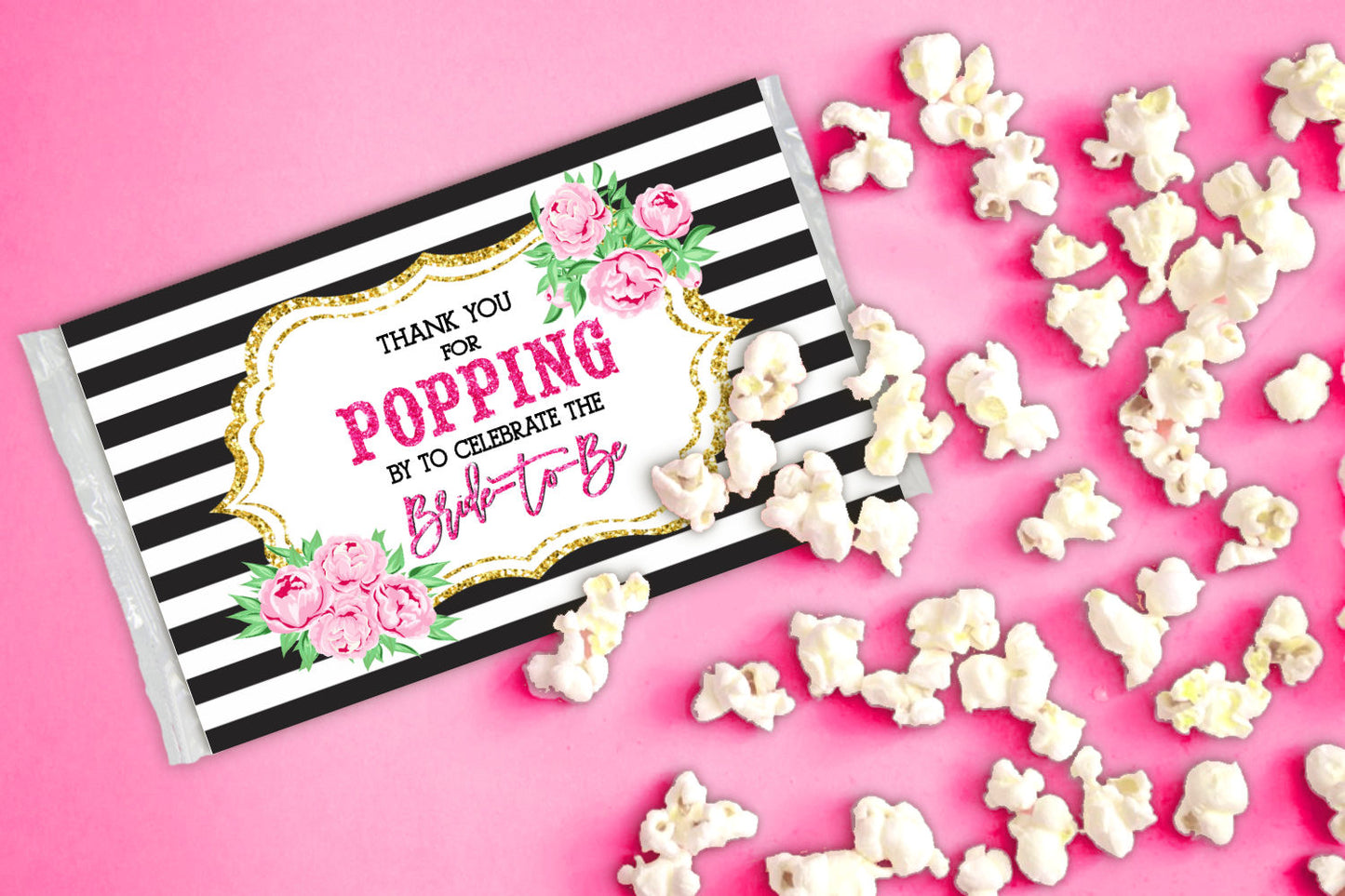 Kate Spade Bridal-Kate Spade Inspired Microwave Popcorn Label-Wedding Shower-Bachelorette Party-Bride-Favors-Printable-INSTANT DOWNLOAD