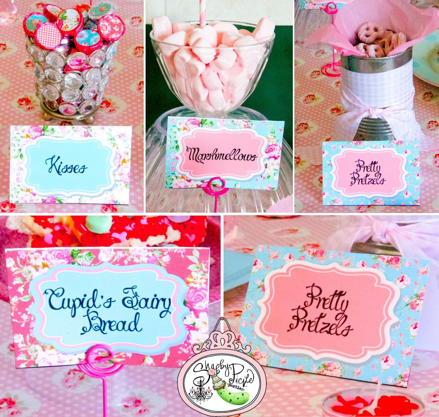 X's & O's-Buffet Cards Tent/Food/Place Cards-Party Printables-Plain and Valentines Day Theme-Shabby Chic Parties- DIY-Digital Decorations