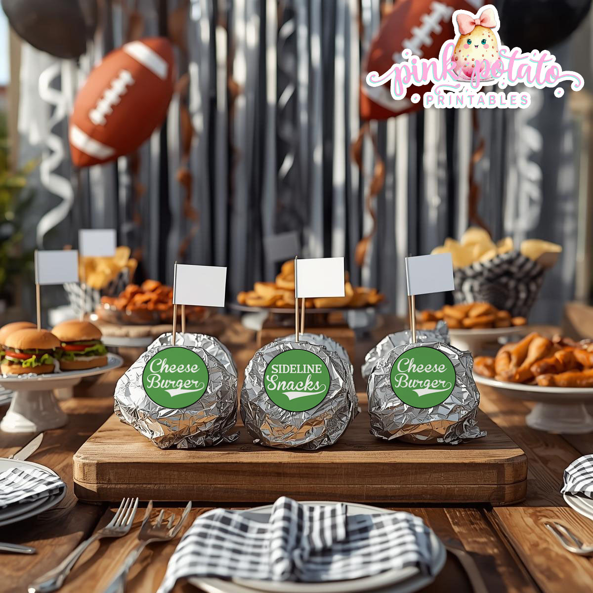 Super Bowl-Food Stickers-Seals-Buffet Stickers-Football-Superbowl Decorations-Referee-Super Bowl Sunday-Sports-Digital-INSTANT DOWNLOAD