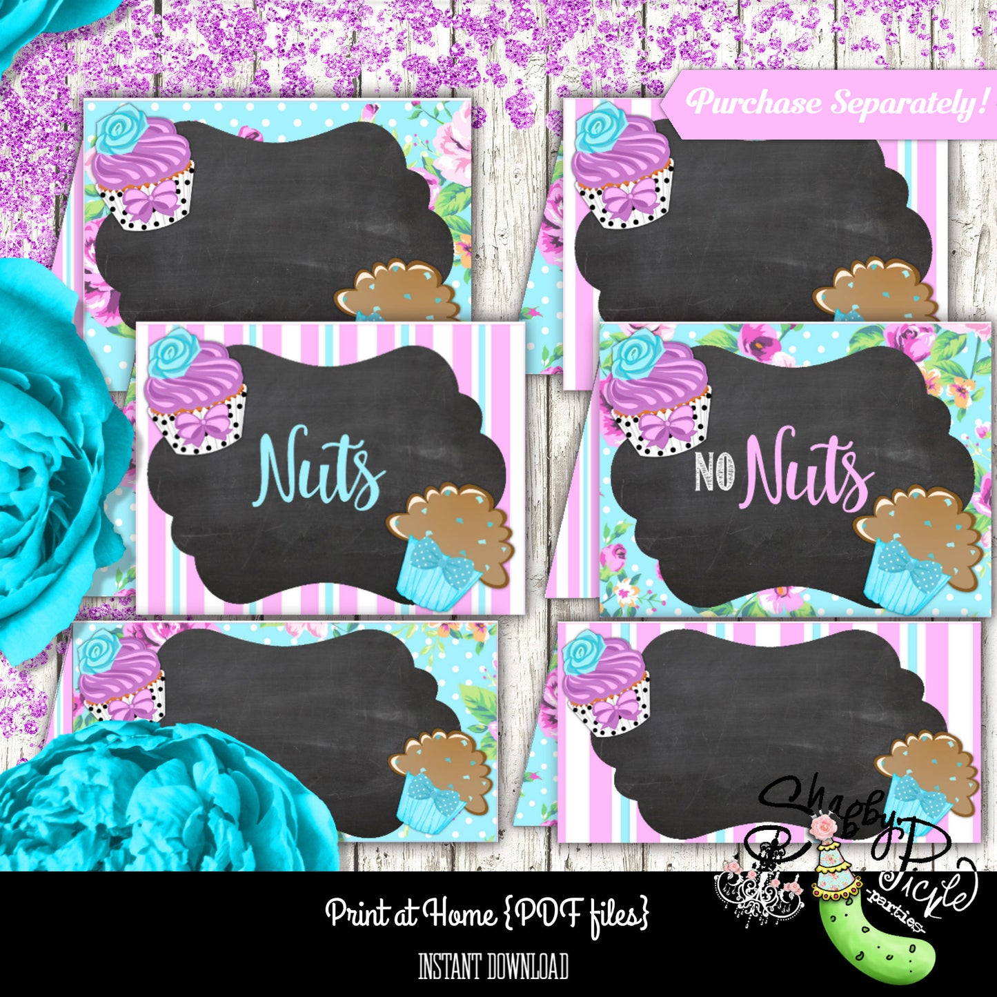 Gender Reveal-Cupcake or Stud Muffin-Cupcake Wraps & Toppers-Party Printables-New Baby Parties-Baby Shower-Digital Decor-INSTANT DOWNLOAD