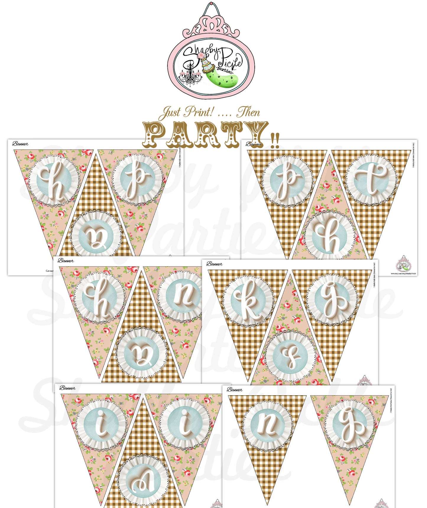 Thanksgiving-Banner-Bunting-Party Printables-Gathering-Get Together-Dinner-Fall-Woods-Woodland-Holiday-Digital Decorations-INSTANT DOWNLOAD