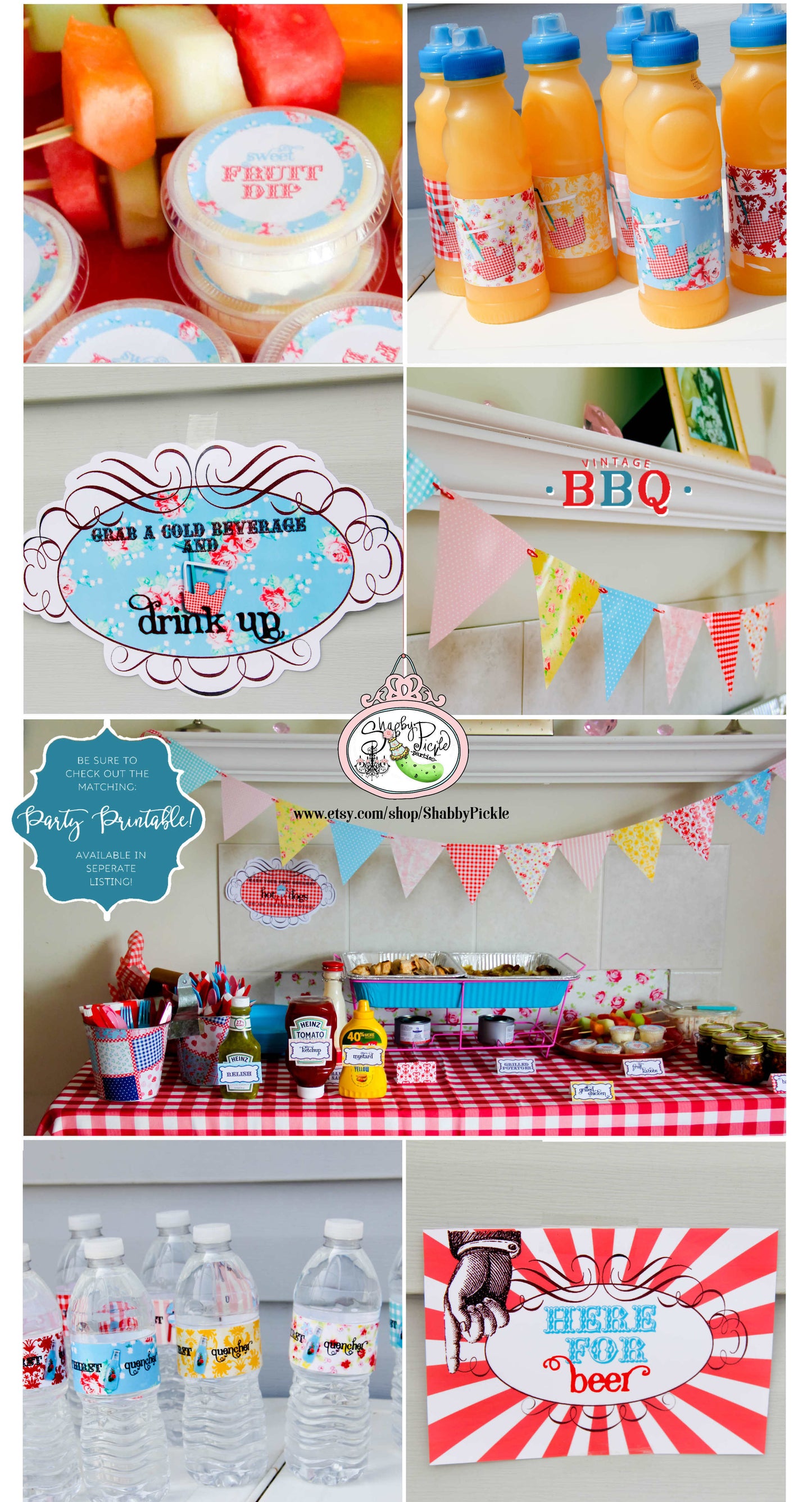 Vintage BBQ-Signs-Poster-Party Printables-Picnic-Barbeque-Cook Out-Out Door-Grilling-Backyard-DIY-Digital Decorations-Instant DOWNLOAD